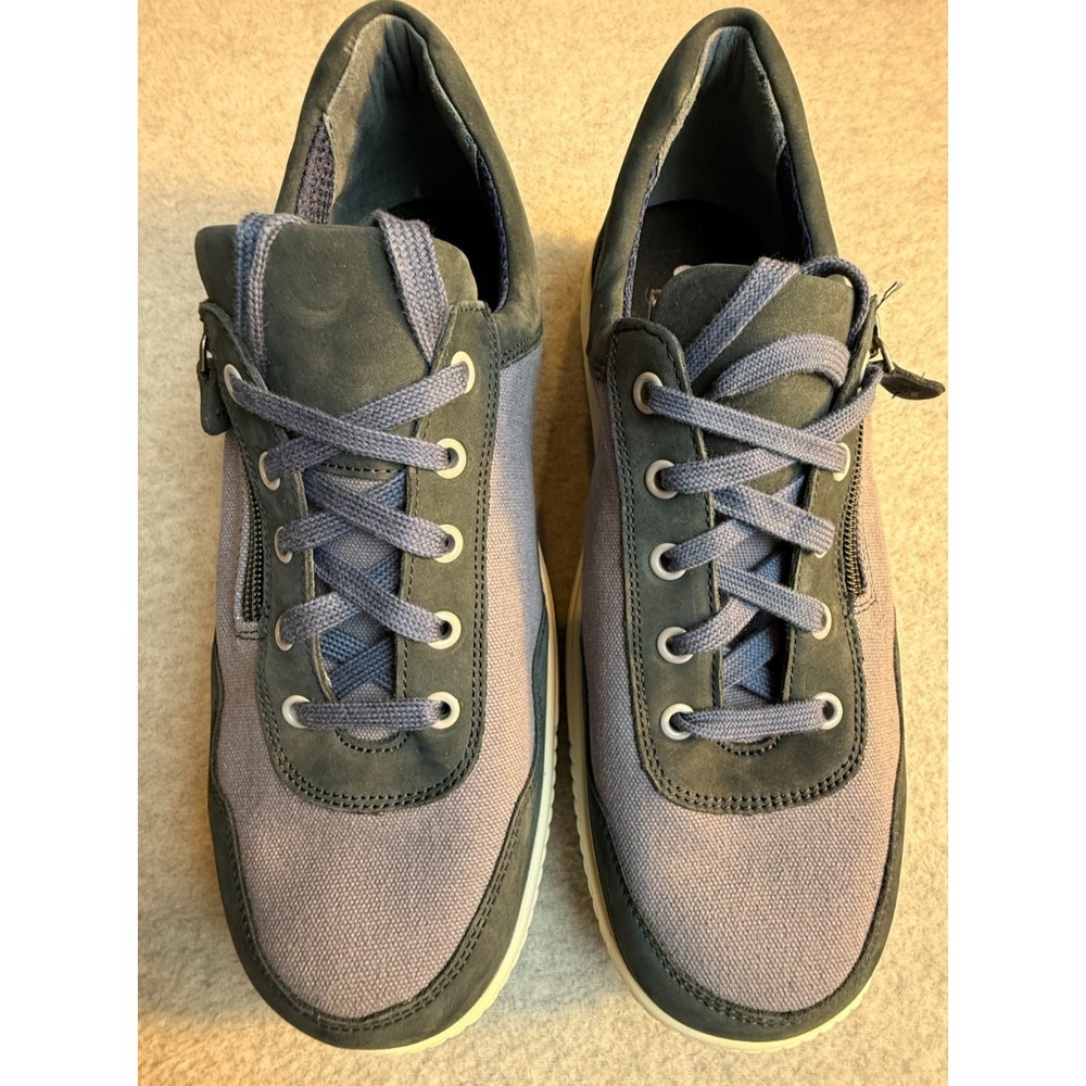 Cosyfeet Women's Blue Side Zip Comfort Walking Shoes Casual Sneakers Made Englan